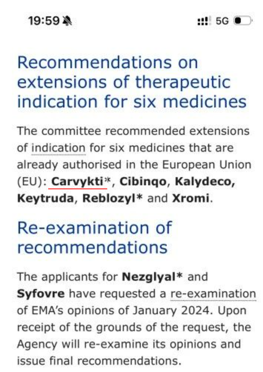 Carvykti EMA approved for second-line treatment of multiple myeloma