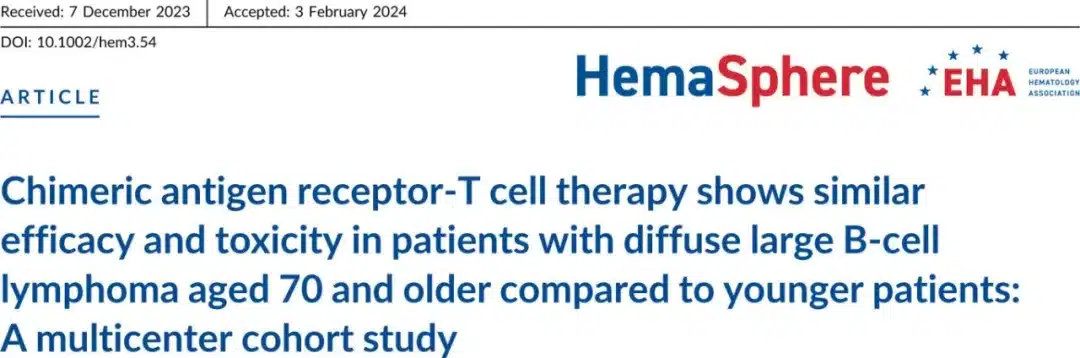 Report of car-t treatment for patients older than 70 years and younger than 70 years